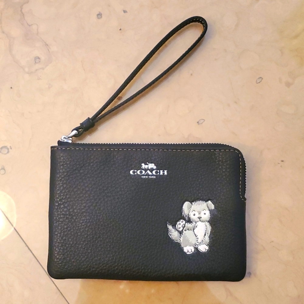 Coach black wristlet